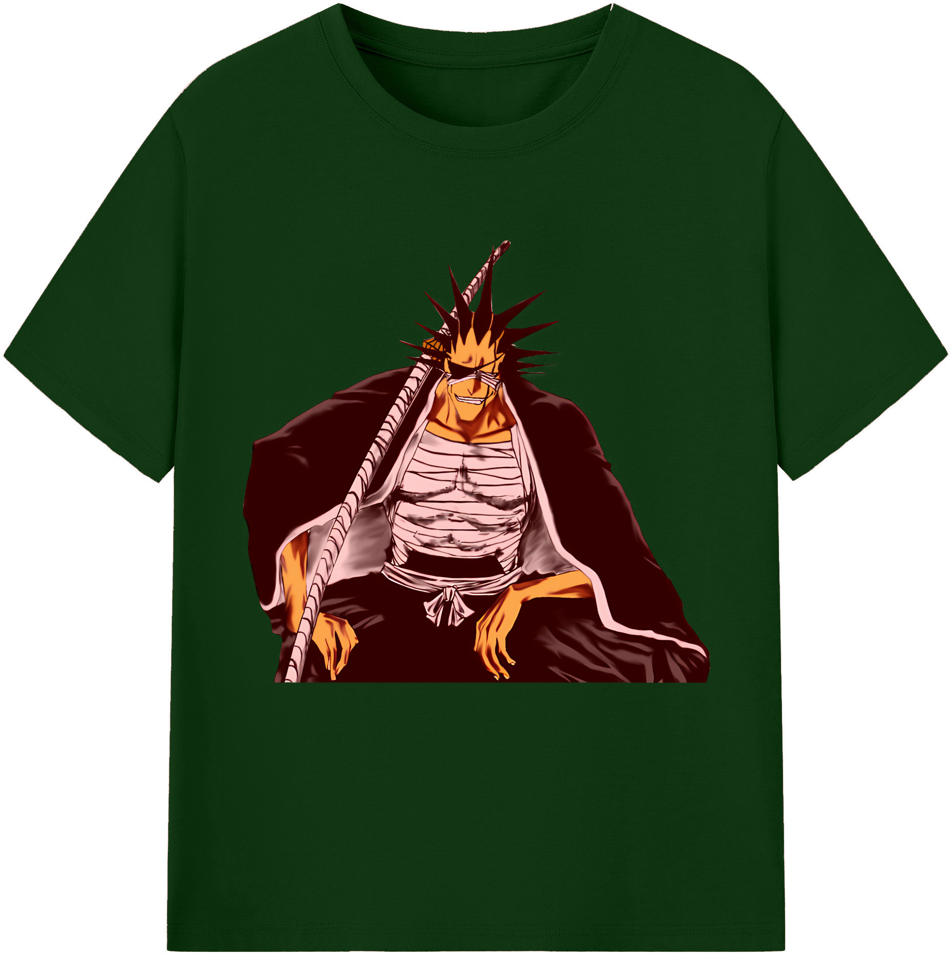 （画像用） ブリーチ ざらき けんぱち BLEACH Zaraki Kenpachi 綿100％半袖Tシャツ（フロントプリント）